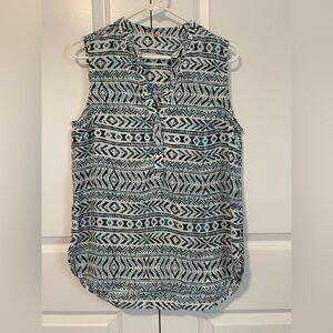 Aztec Print Sleeveless Top